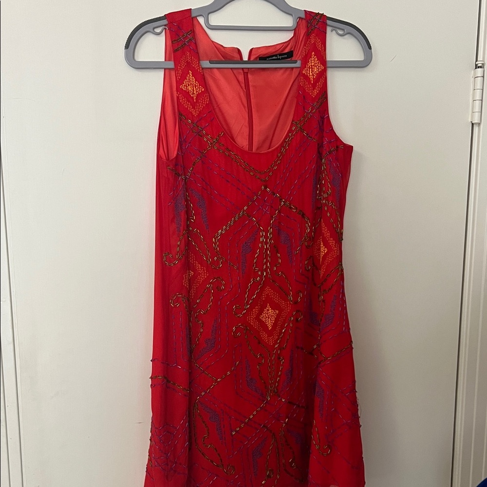 Nanette Lepore red beaded mini dress